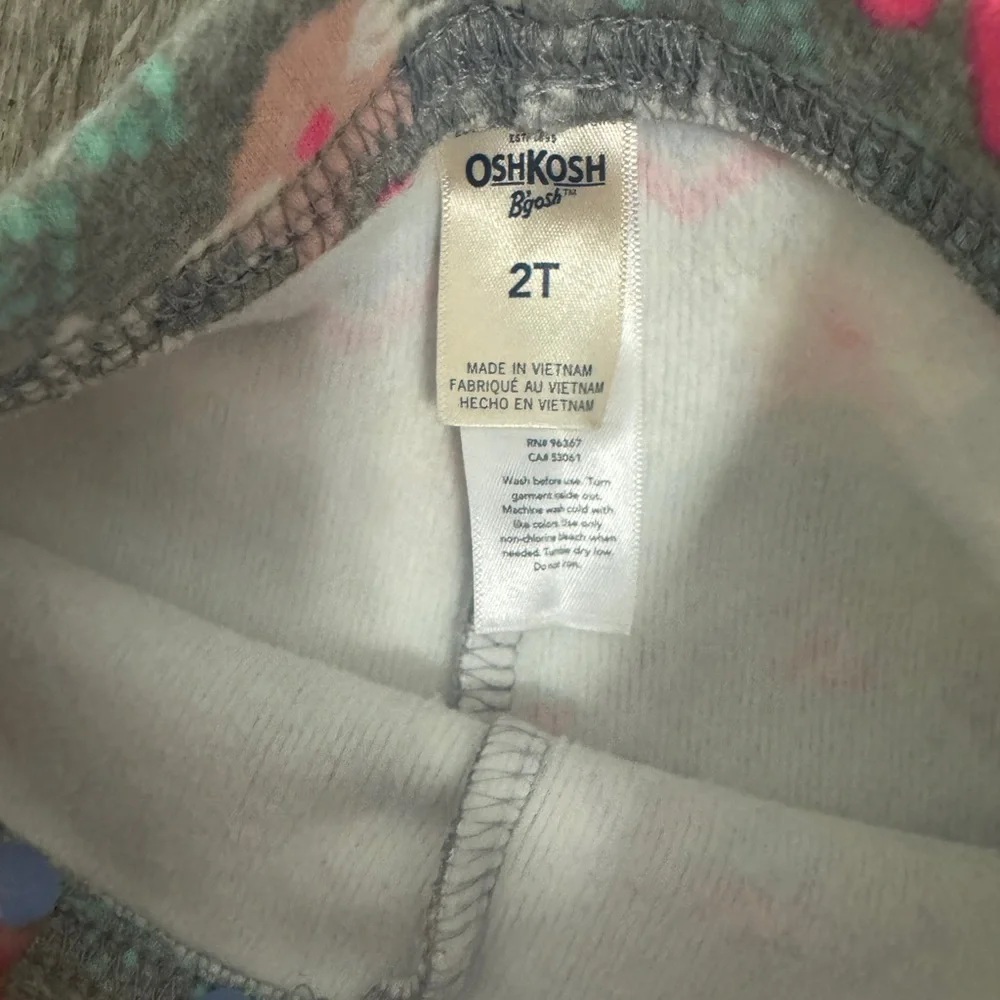 OshKosh B'gosh Gray and Pink Sweatpants Cozy Winter Style